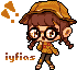 a pixel of a girl with braids and thick glasses